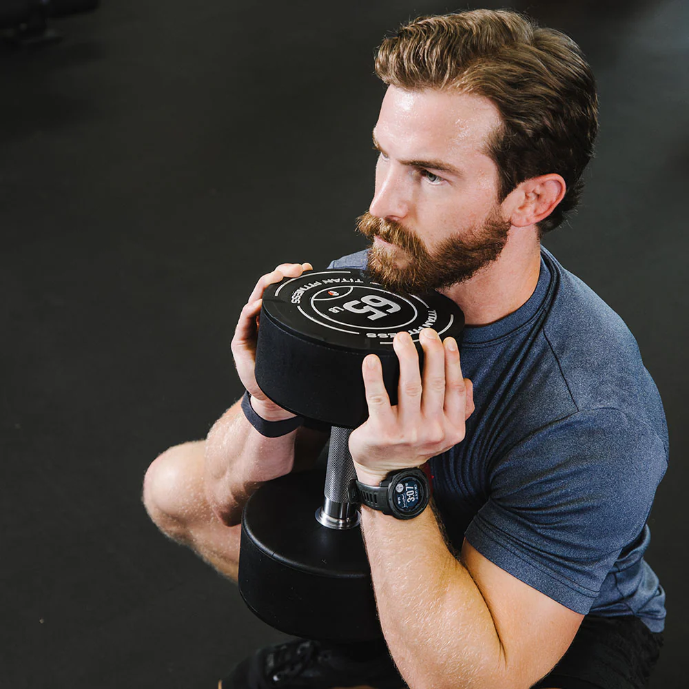 10 LB Pair Round Urethane Dumbbells - Image 5