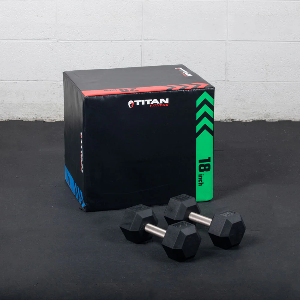 20 LB Straight Stainless Steel Hex Dumbbells - Image 2