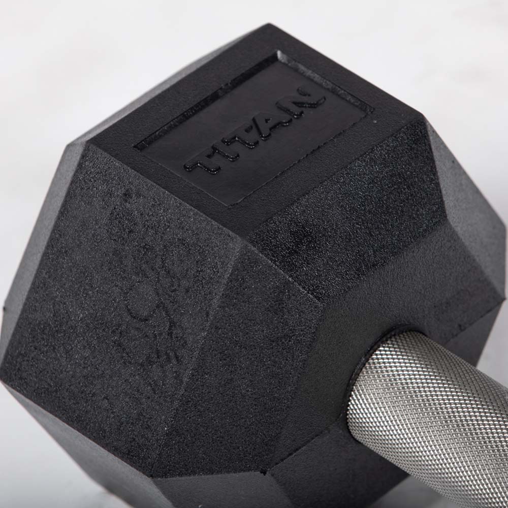 40 LB Straight Stainless Steel Hex Dumbbells - Image 4