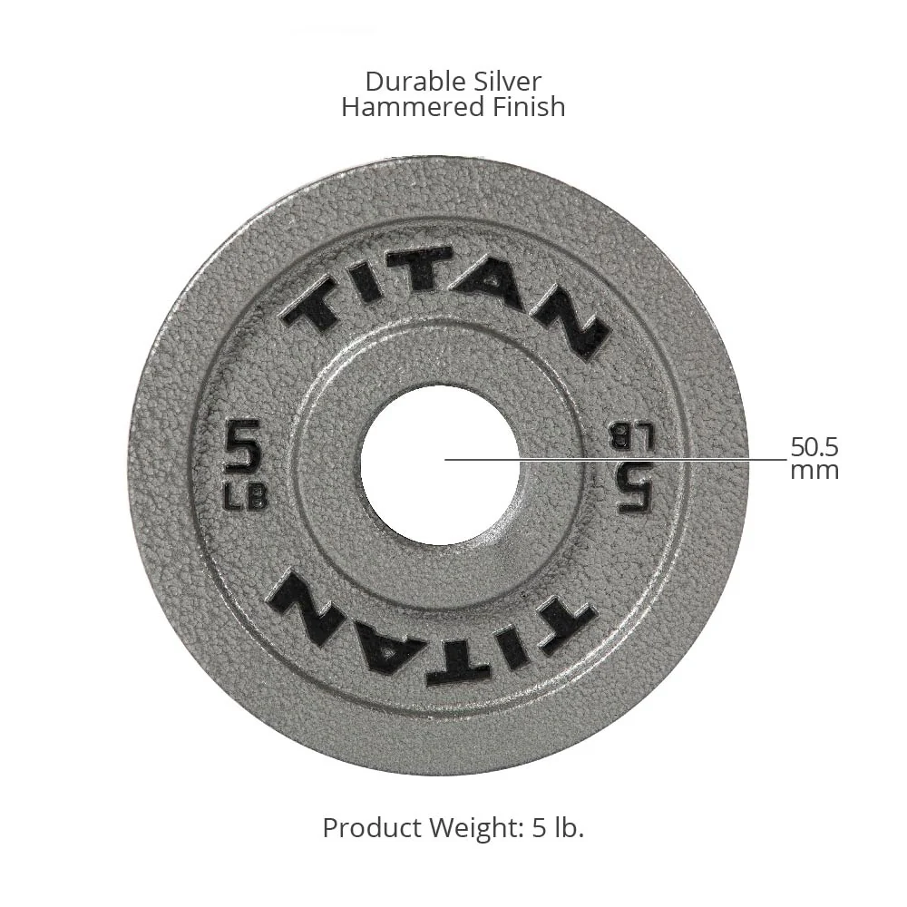 5 LB Pair Cast Iron Olympic Plates - Image 7