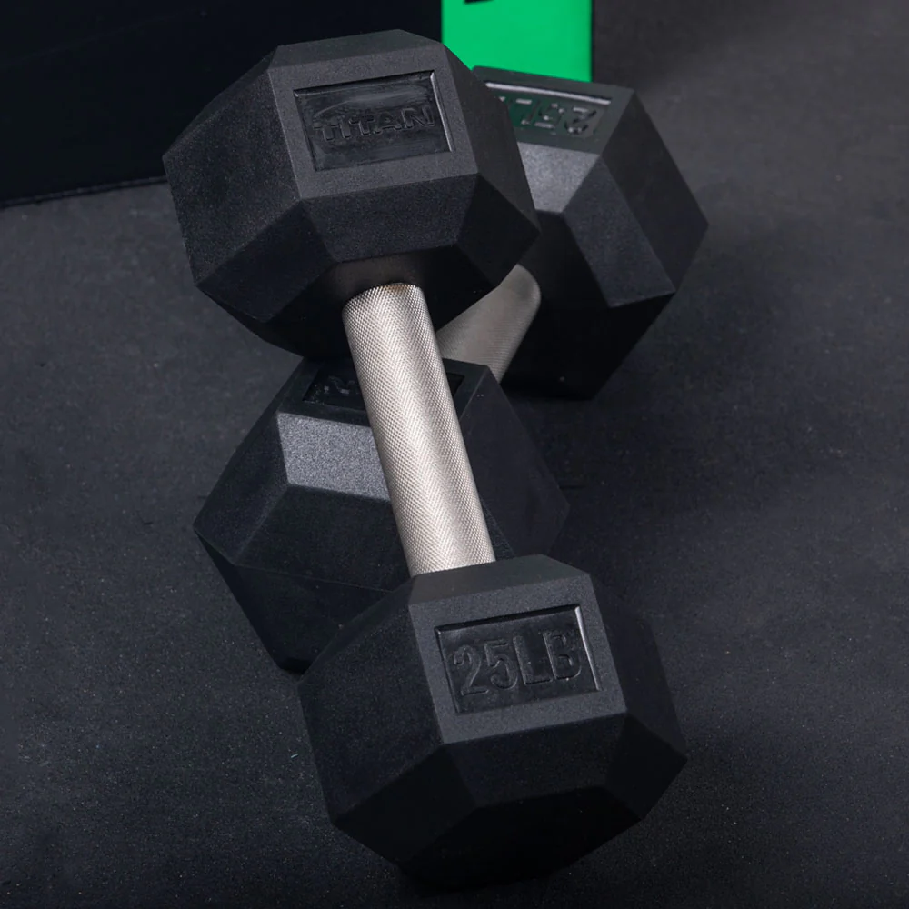 Scratch and Dent - 5 LB Straight Stainless Steel Hex Dumbbells - FINAL SALE - Image 5