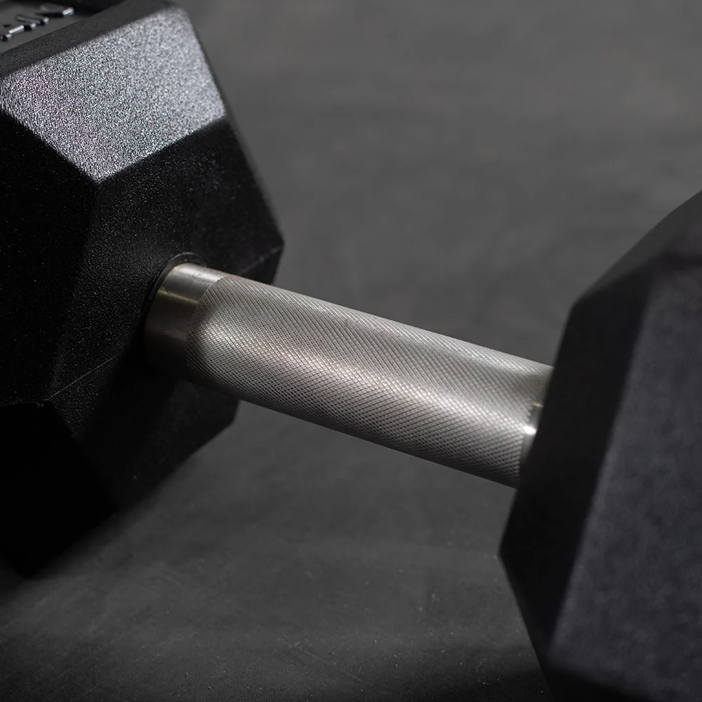 50 LB Straight Stainless Steel Hex Dumbbells - Image 5