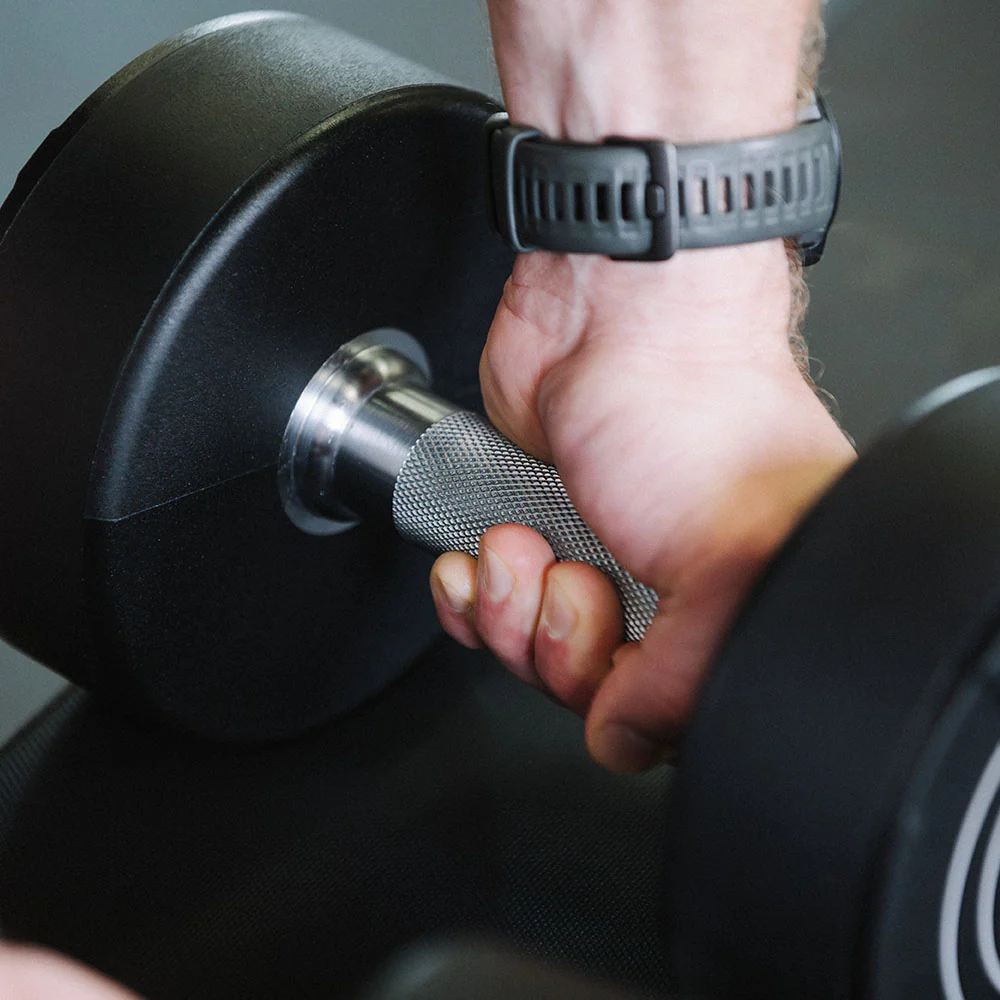 55 LB Pair Round Urethane Dumbbells - Image 6