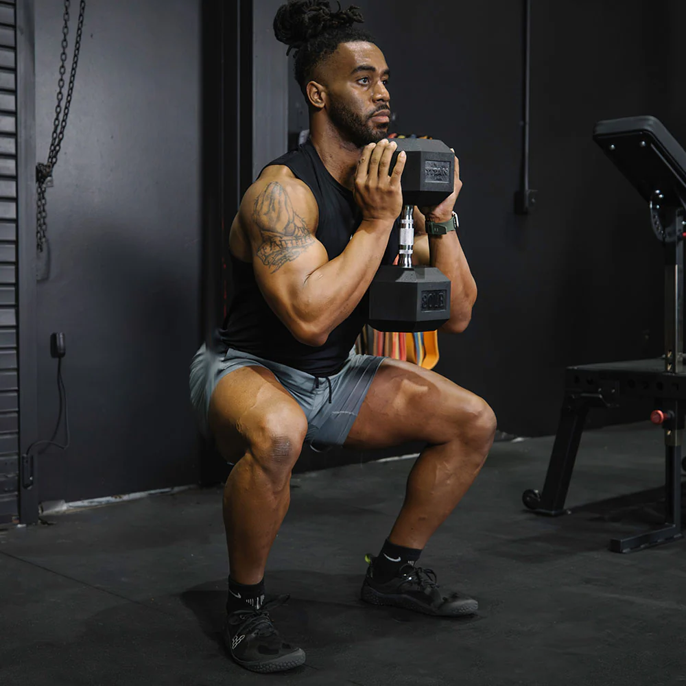 55 LB Rubber Hex Dumbbells - Image 2