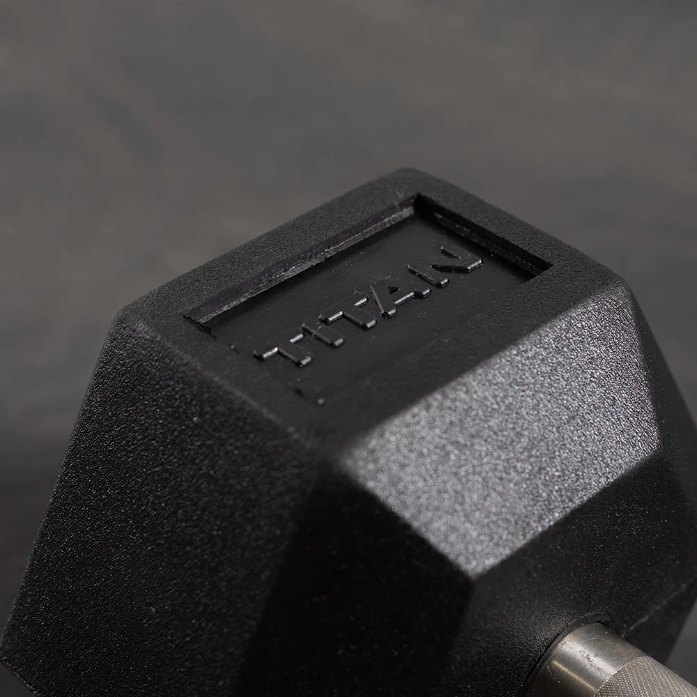 55 LB Straight Stainless Steel Hex Dumbbells - Image 4