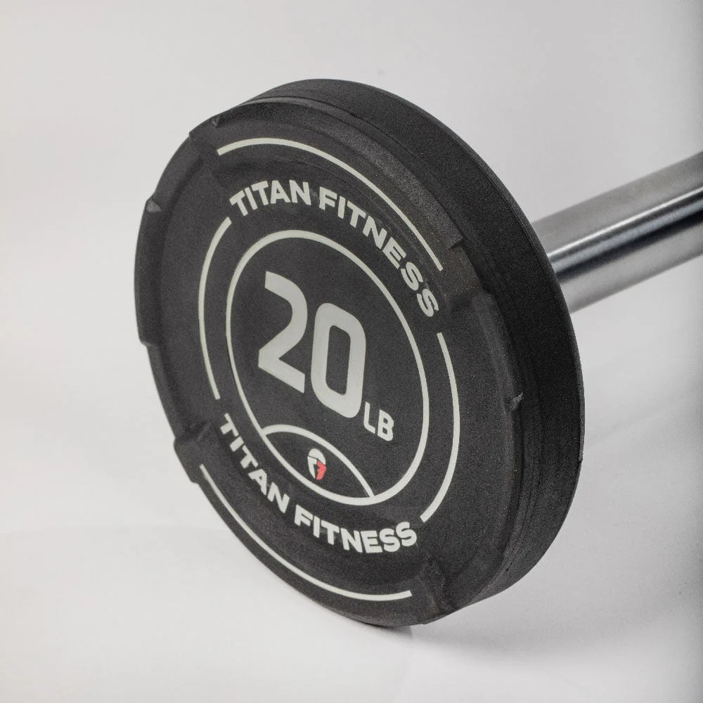 Scratch and Dent, 20 LB Straight Fixed Rubber Barbell - Image 7