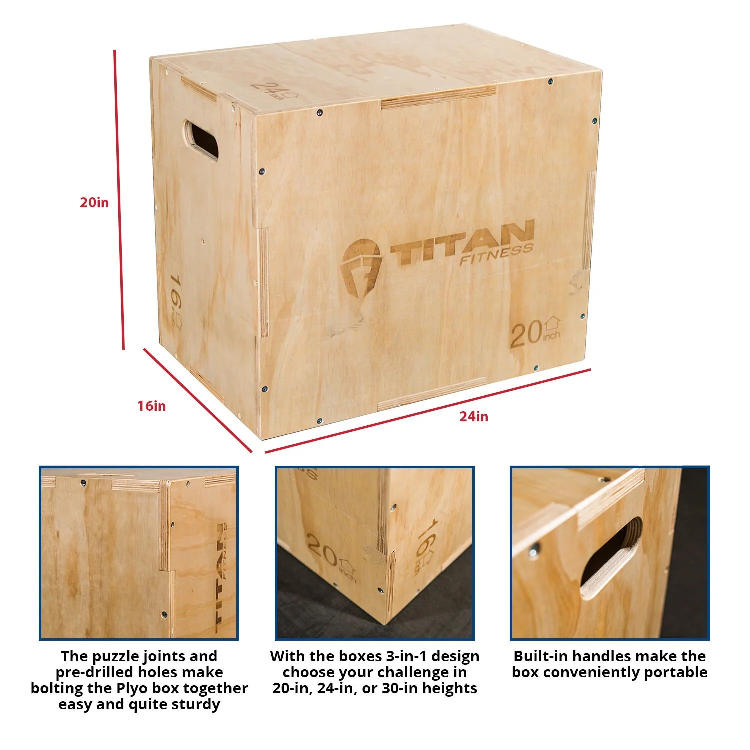 Scratch and Dent - 3-in-1 Wooden Plyometric Box – 16-in. 20-in. 24-in. - FINAL SALE - Image 10