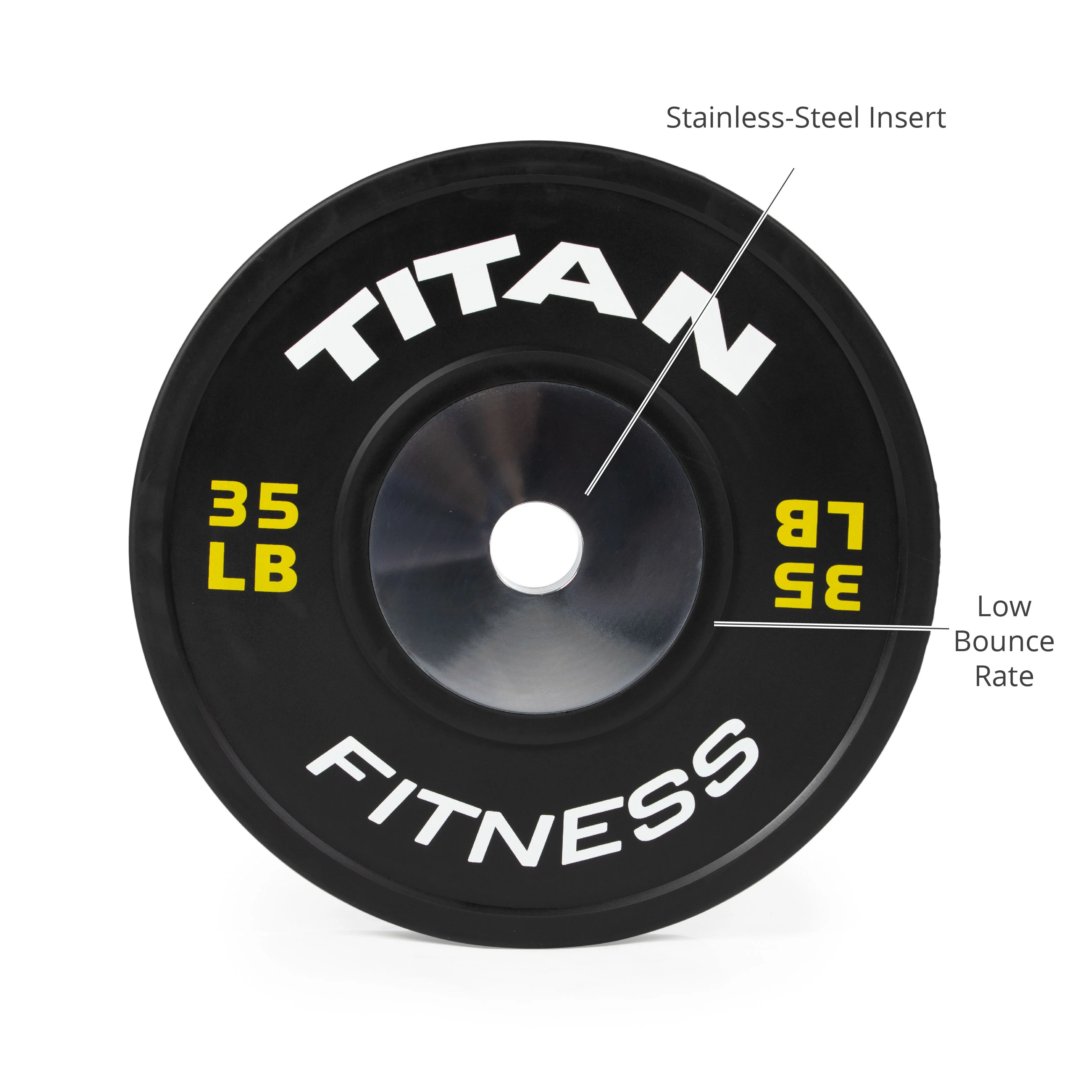 Scratch and Dent - Elite Black Bumper Plate – 35 lb. Single - FINAL SALE - Image 3