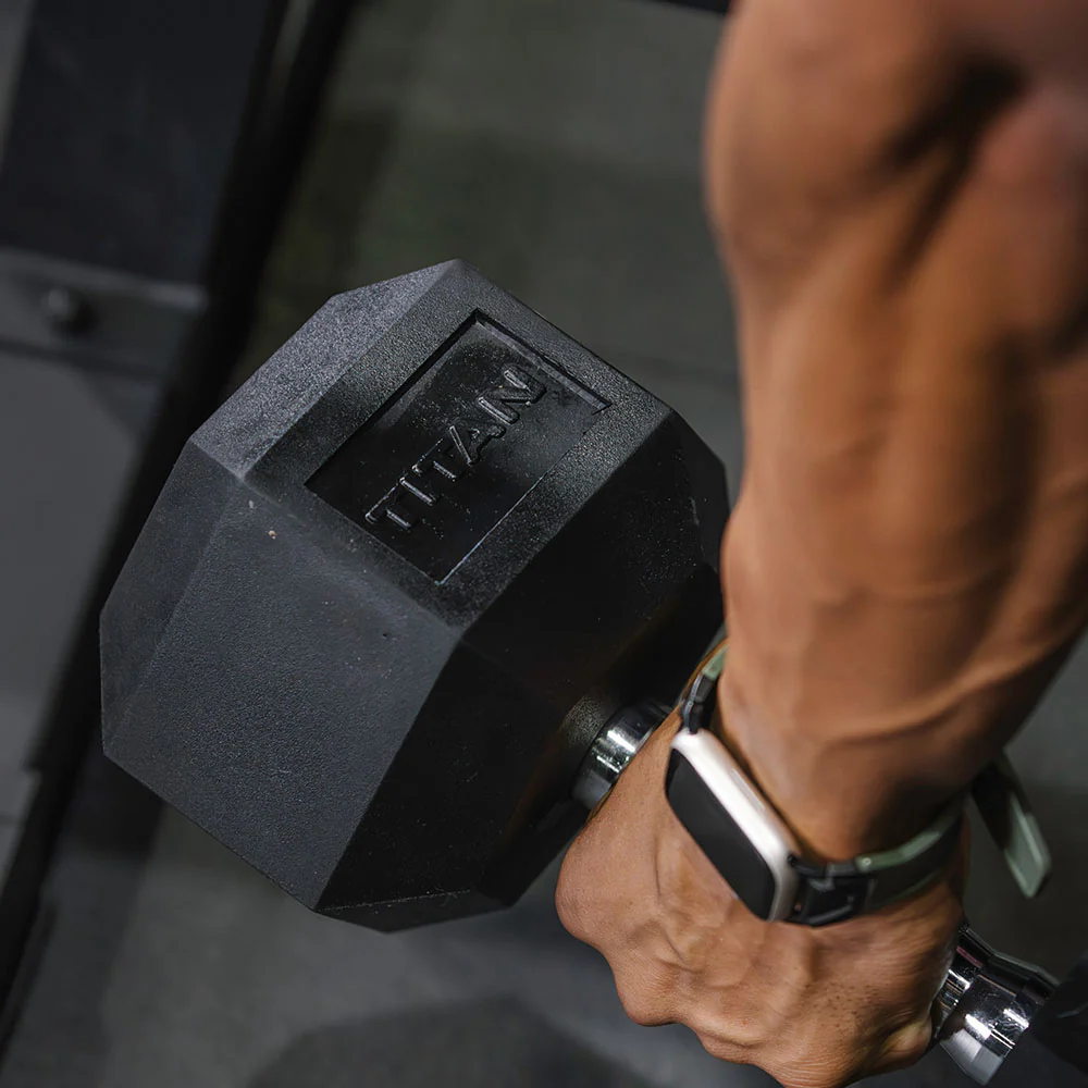 5 LB - 50 LB Pairs Rubber Hex Dumbbells - Image 6