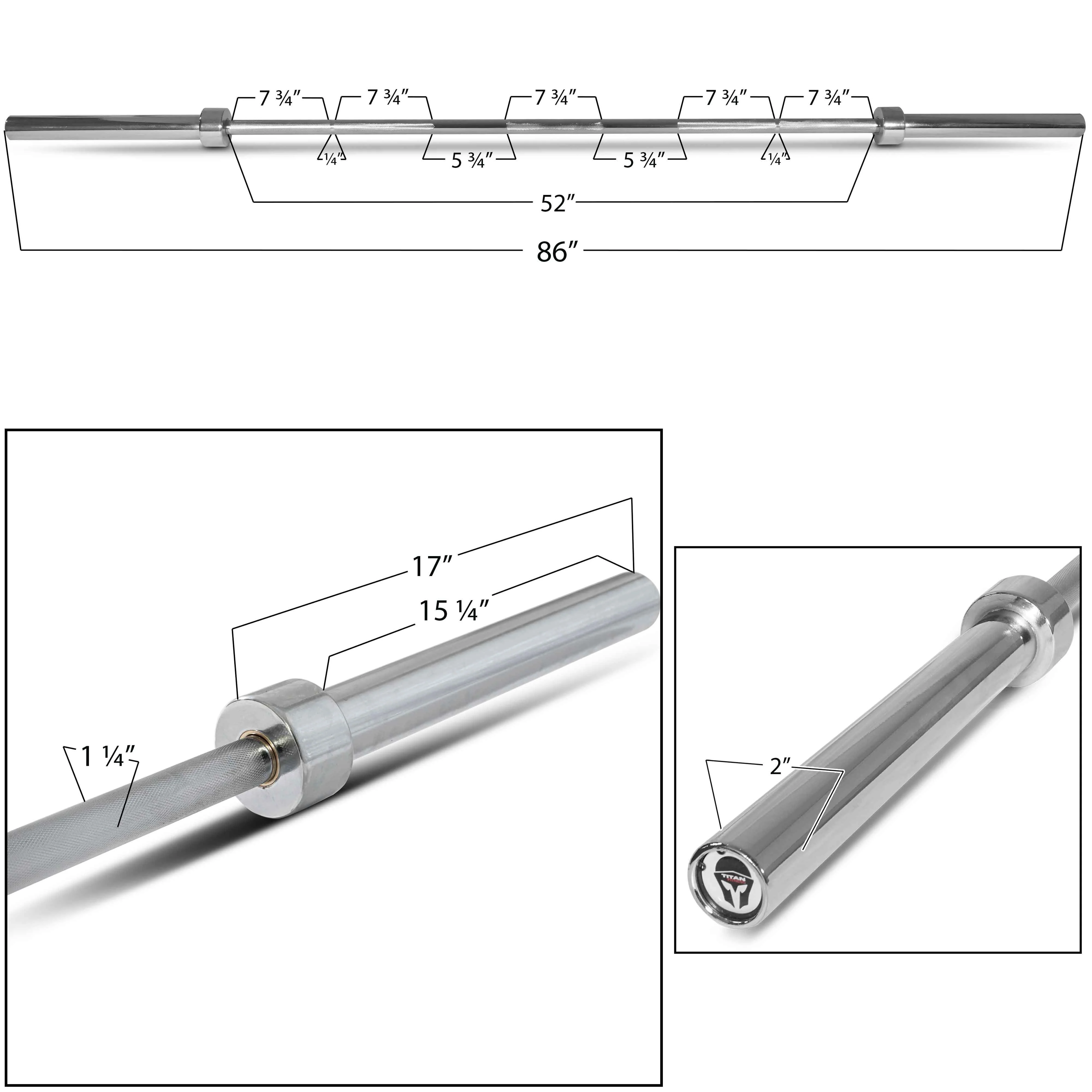 Scratch and Dent - 86-in. Olympic Weight Bar 1500 lb Capacity - FINAL SALE - Image 6