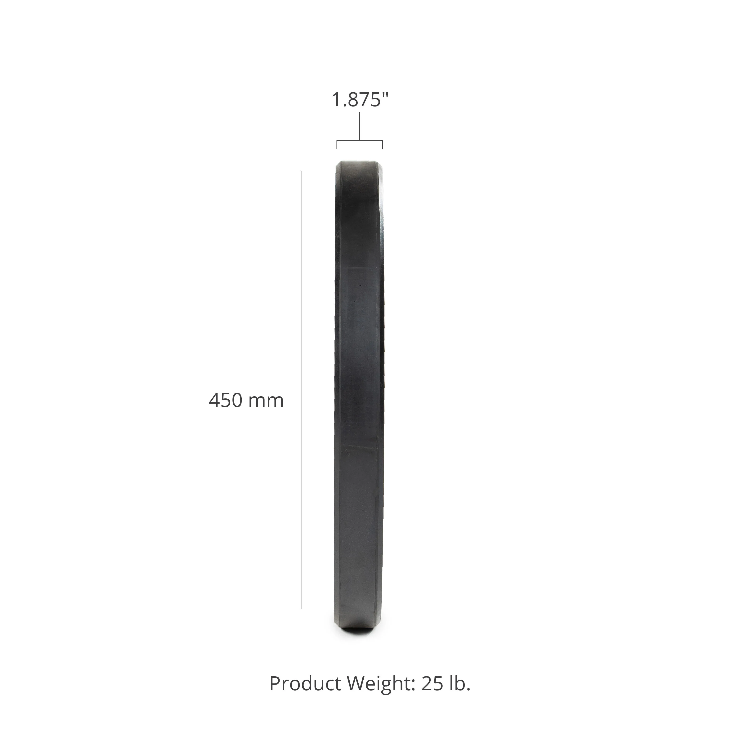 Scratch and Dent - Olympic Rubber Bumper Plates | Black | 25 LB Pair - FINAL SALE - Image 3