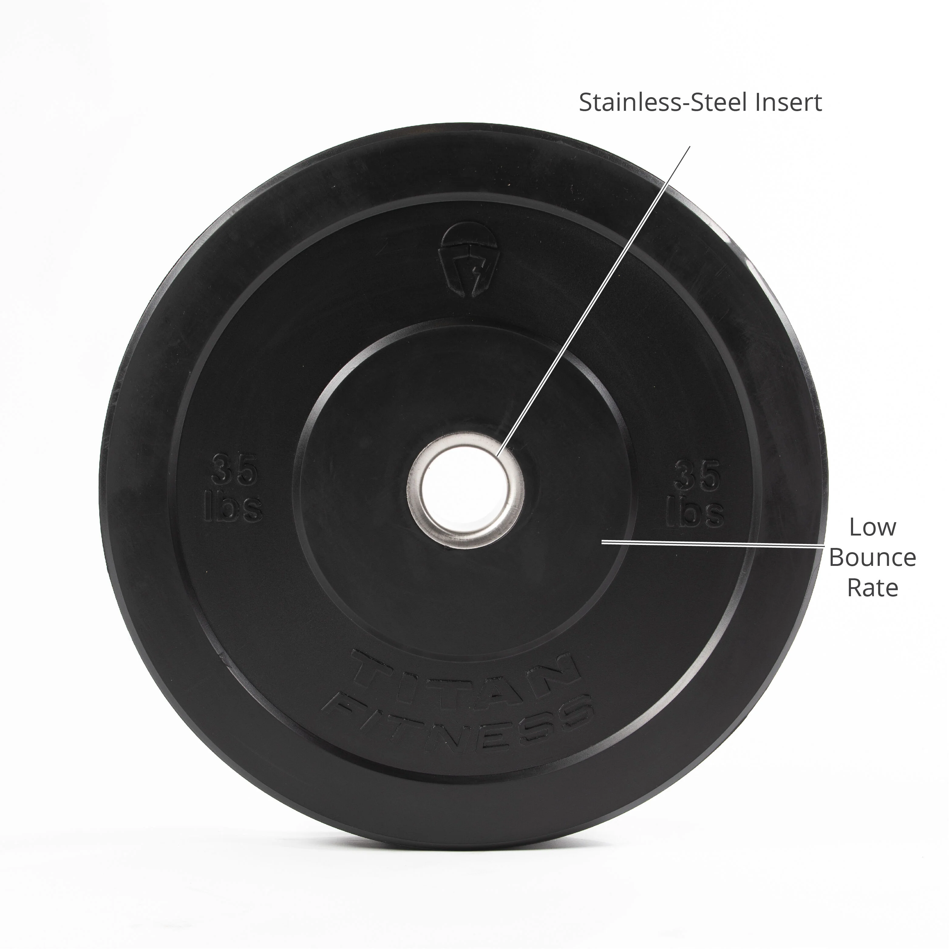 Scratch and Dent - Olympic Rubber Bumper Plates | Black | 35 LB Single - FINAL SALE - Image 2