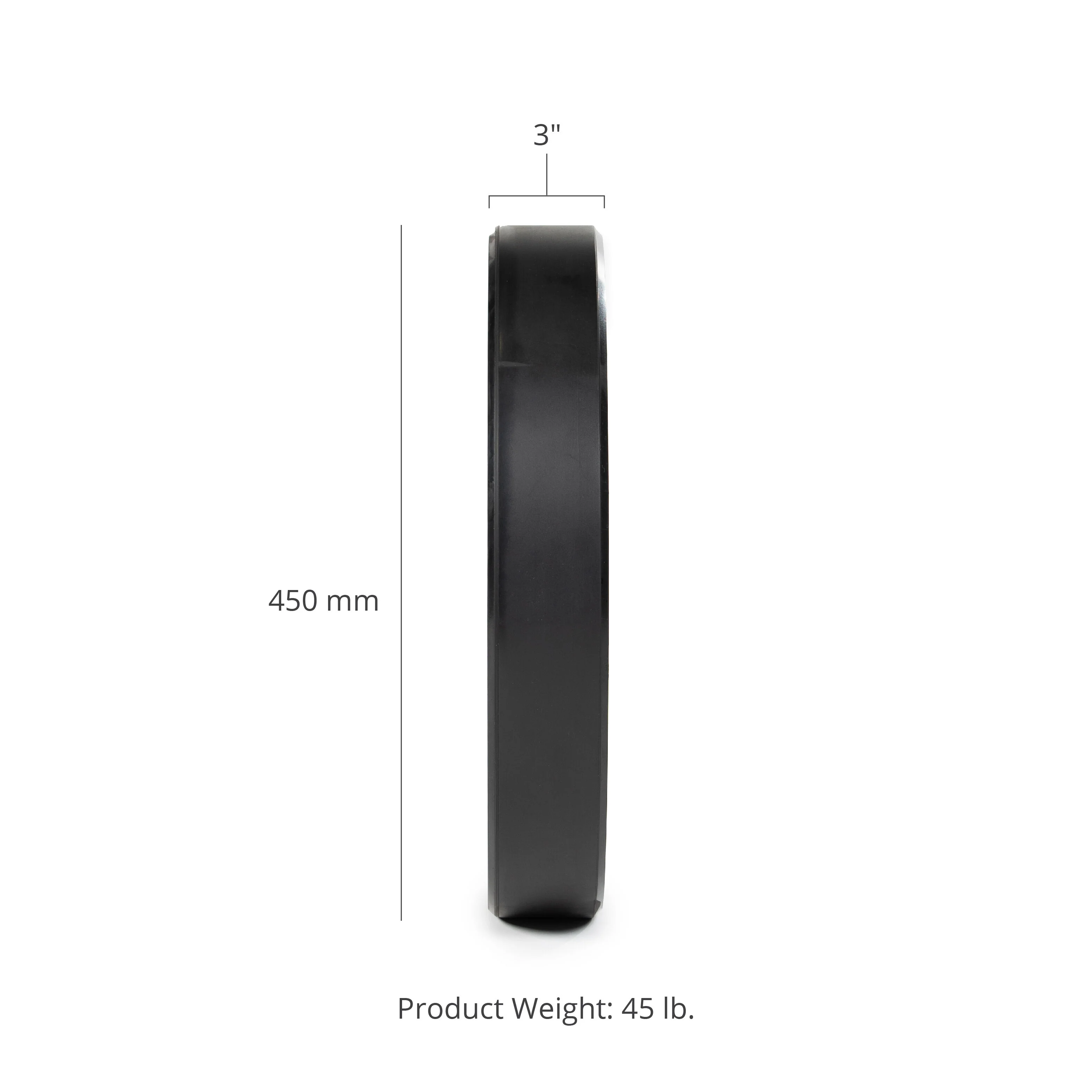 Scratch and Dent - Olympic Rubber Bumper Plates | Black | 45 LB Single - FINAL SALE - Image 3