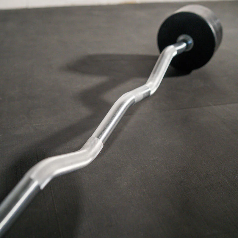 Scratch and Dent, 110 LB EZ Curl Rubber Fixed Barbell - Image 5