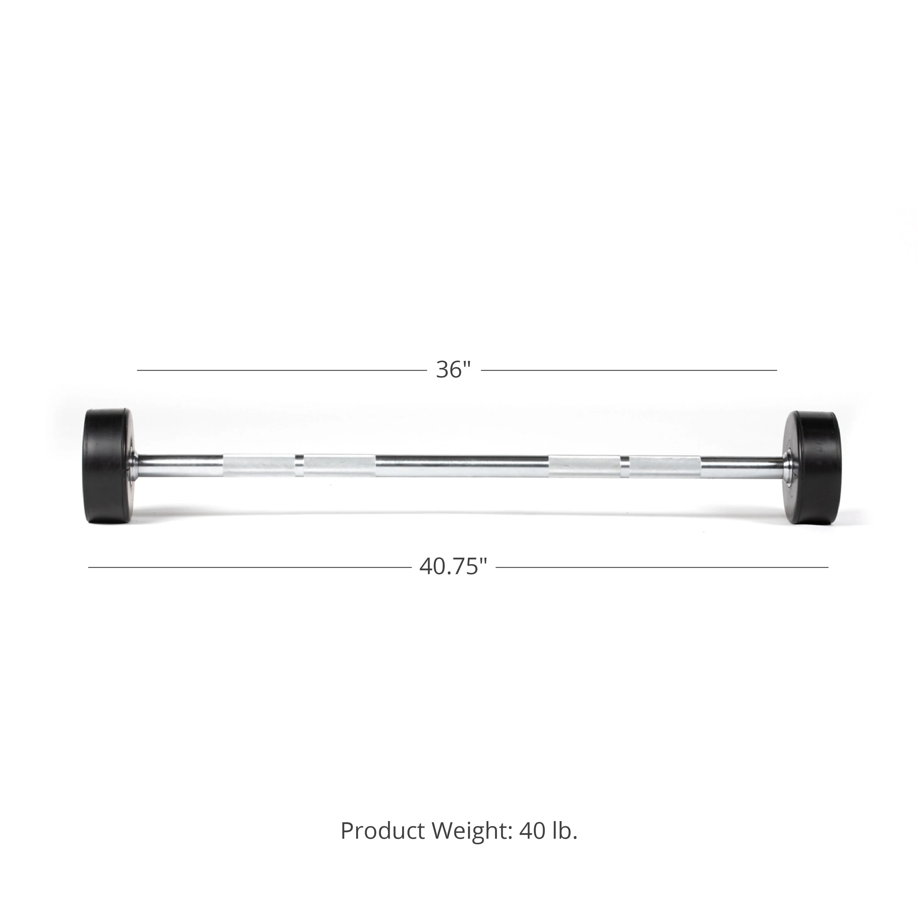 Scratch and Dent - Rubber Fixed Barbell | Straight | 40 LB - FINAL SALE - Image 2