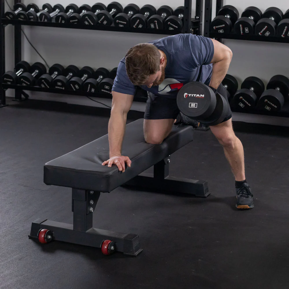 Scratch and Dent, Single 105 LB Round Urethane Dumbbell - Image 3