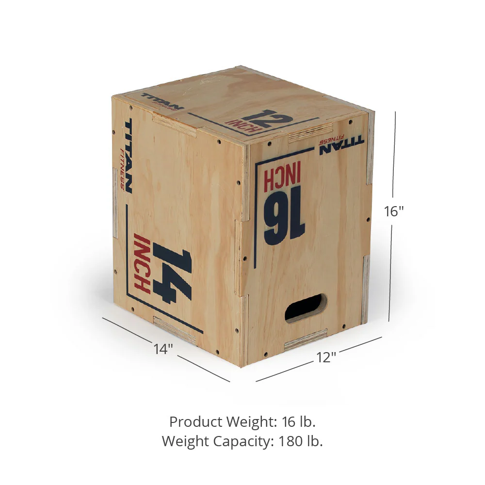 Scratch and Dent, Youth 3-in-1 Wooden Plyometric Box – 12" x 14" x 16" - Image 5